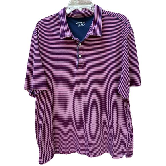 UNTUCKit Polo Shirt Mens XXL 2XL Multicolor Striped Short Sleeve Adult Preppy - Picture 1 of 7
